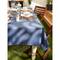 French Blue Tonal Lattice Print Outdoor Tablecloth 60" x 120"